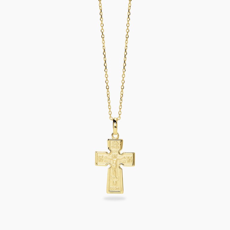 Collana da uomo placcata oro con crocifisso ortodosso - 553881