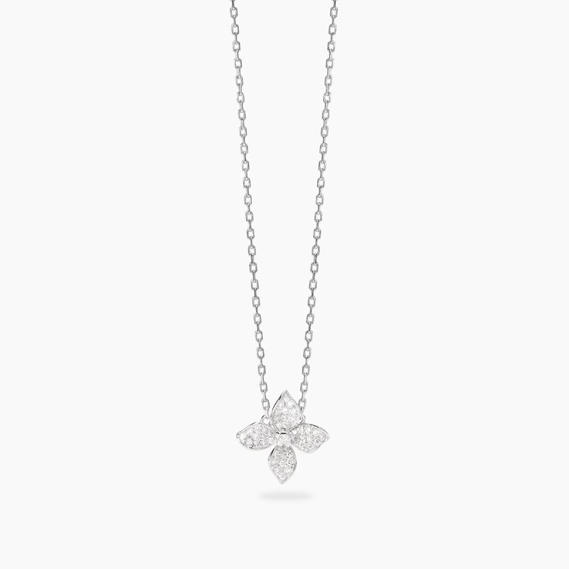 Girocollo con fiore in pavé di zirconi - 553907