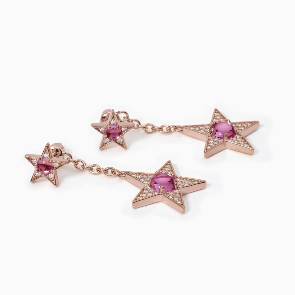 Orecchini stella rosato e tormalina sintetica - 563557
