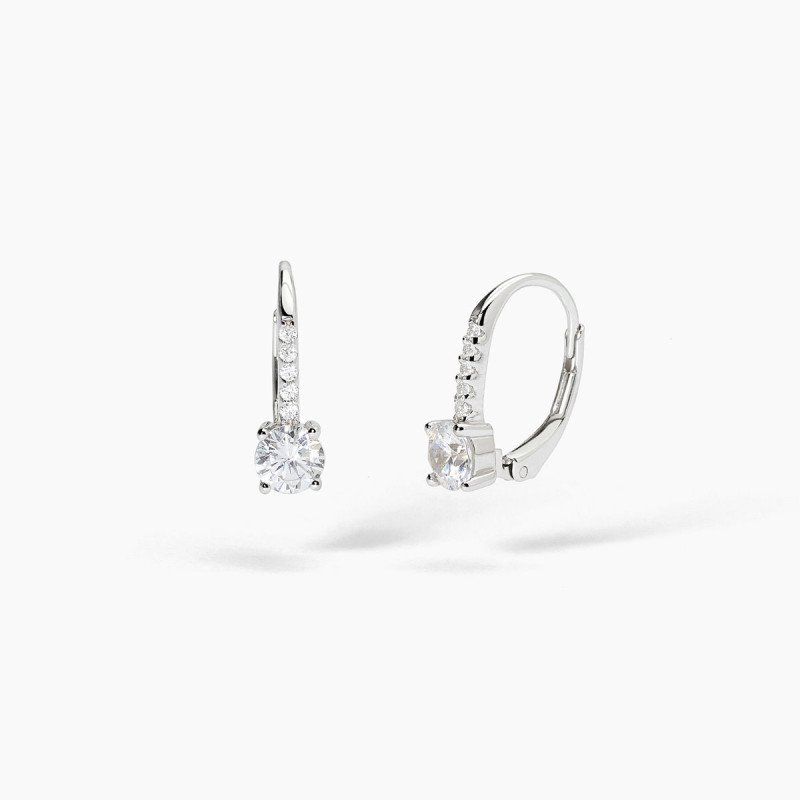Orecchini a cerchio con zirconi bianchi - 563724