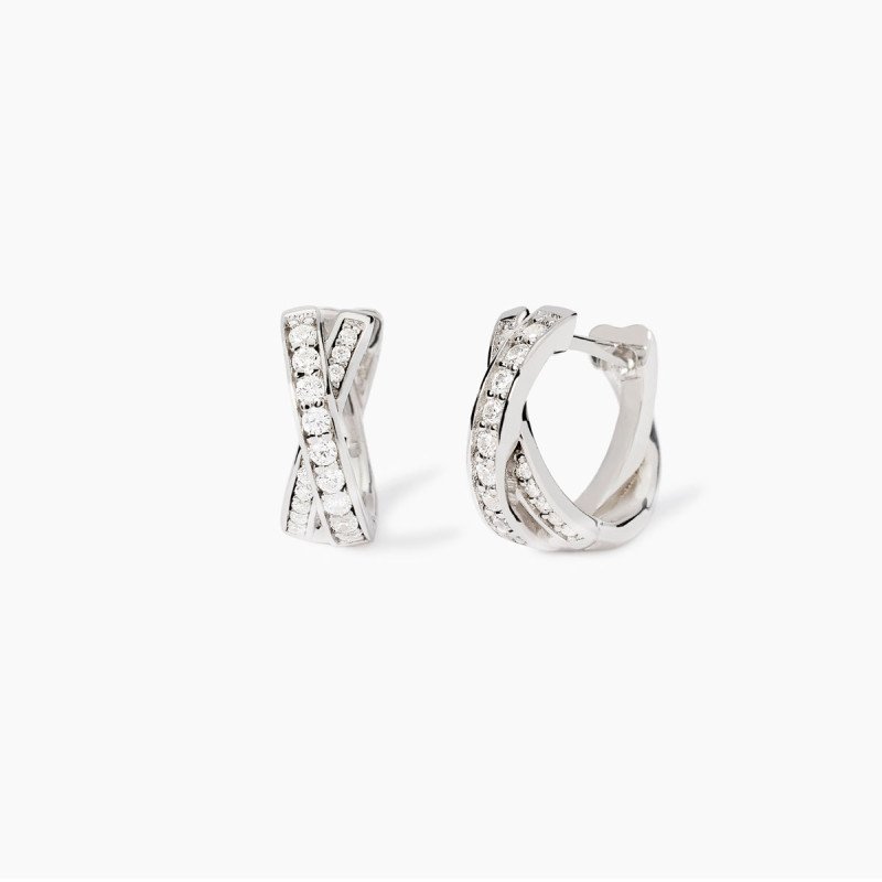 Orecchini intrecciati con zirconi - 563845