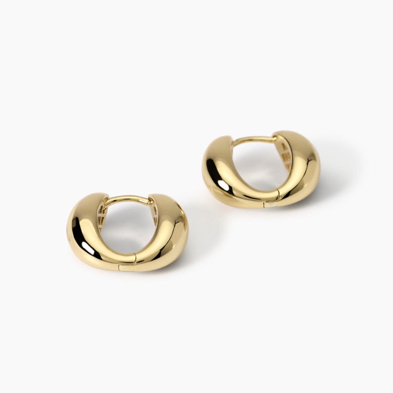 Orecchini a cerchio a forma di goccia allungata dorato - 563887