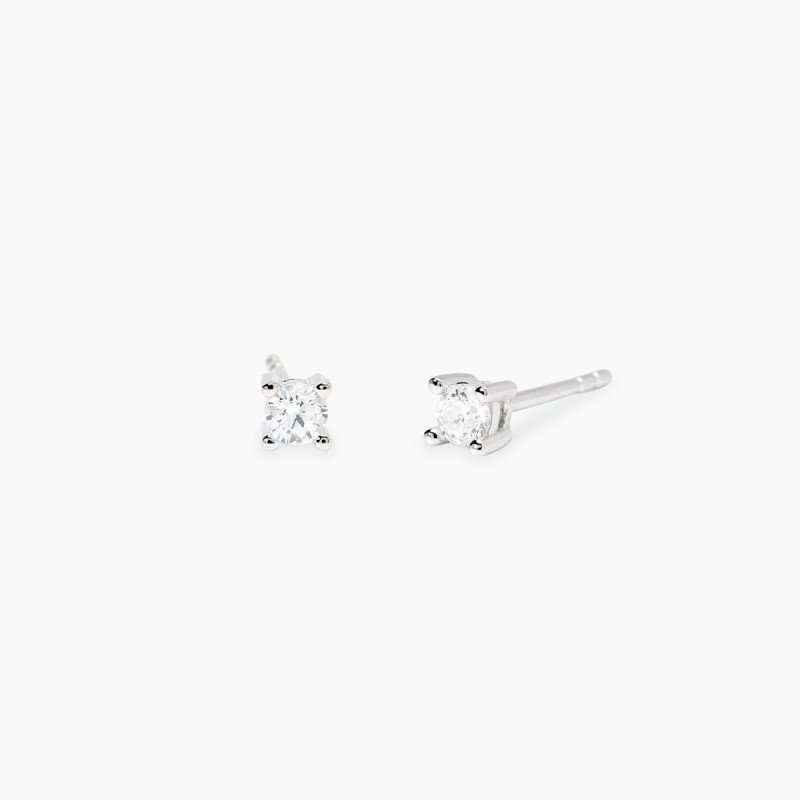 Orecchini in argento Punto luce  e diamanti lab-grown ct 0,20 - 563892