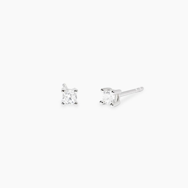 Orecchini in argento Punto luce  e diamanti lab-grown ct 0,20 - 563892