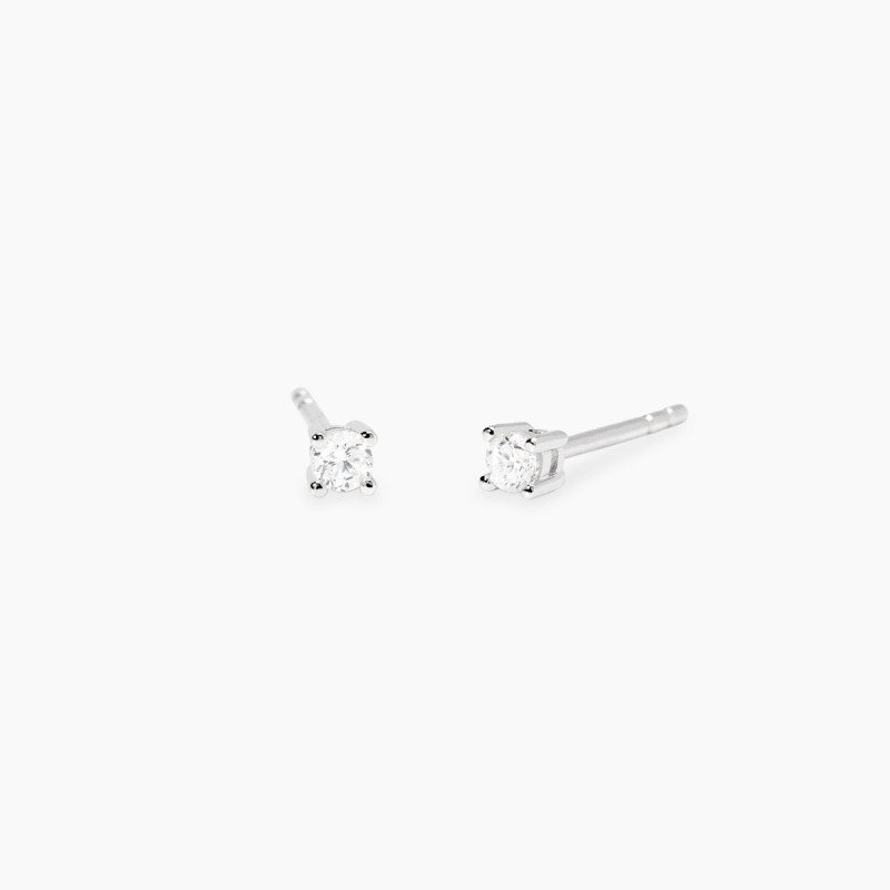Orecchini in argento Punto luce  e diamanti lab-grown ct 0,12 - 563893