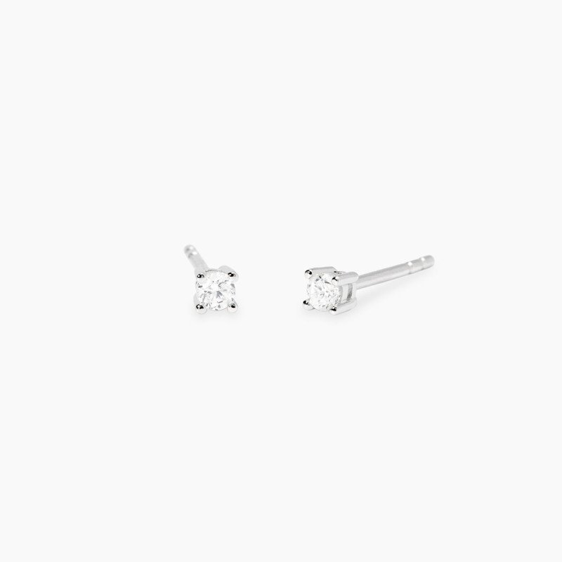 Orecchini in argento Punto luce  e diamanti lab-grown ct 0,12 - 563893