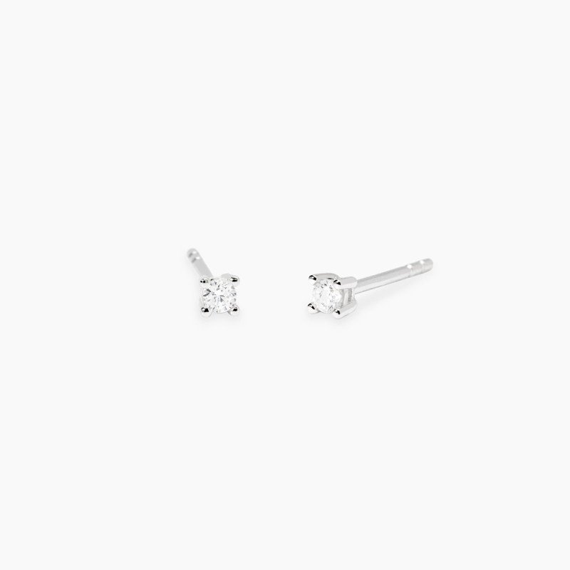 Orecchini in argento Punto luce  e diamanti lab-grown ct 0,09 - 563894