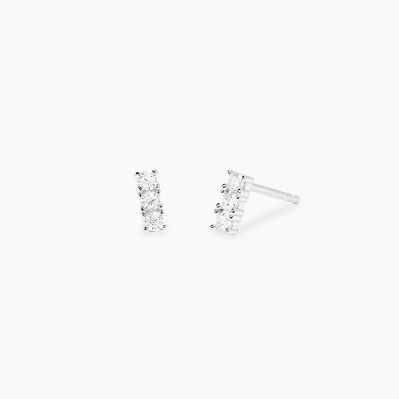 Orecchini in argento Trilogy e diamanti lab-grown ct 0,16 - 563896