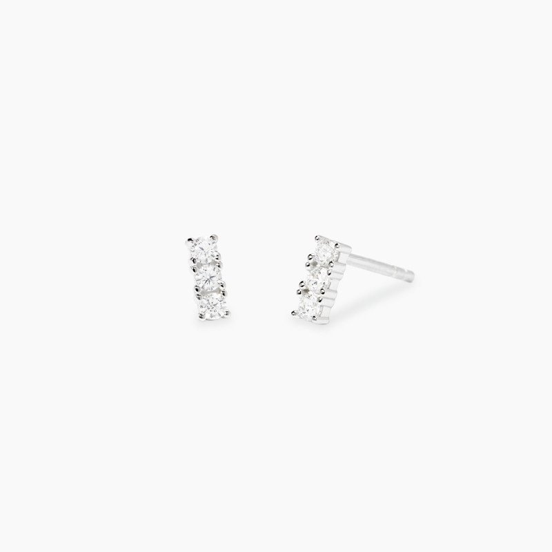 Orecchini in argento Trilogy e diamanti lab-grown ct 0,16 - 563896