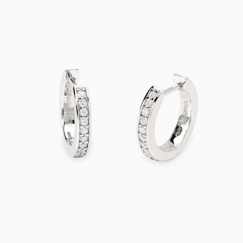 Orecchini in argento a cerchietto e  diamanti lab-grown ct 0,20 - 563903