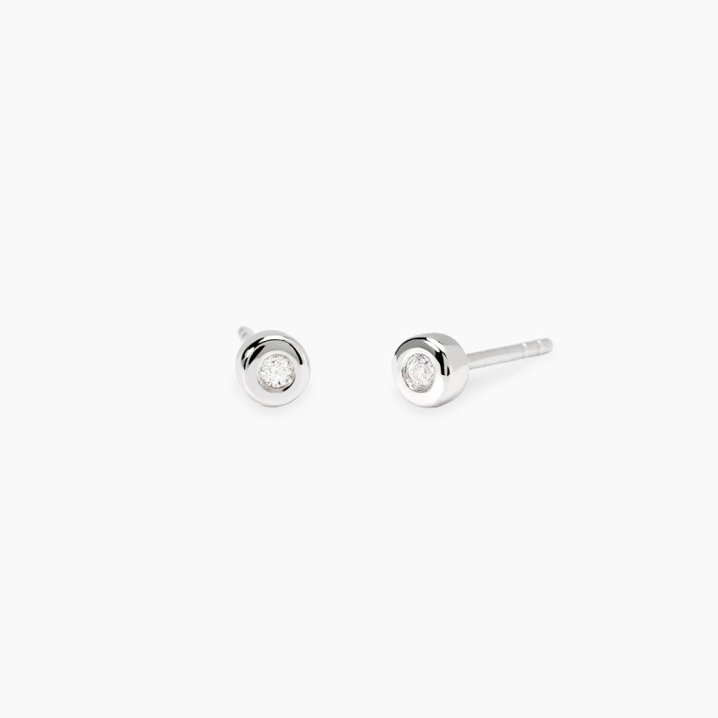 Orecchini in argento  cipollina e  diamanti lab-grown ct 0,05 - 563907