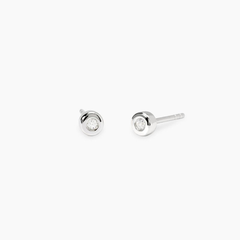 Orecchini in argento  cipollina e  diamanti lab-grown ct 0,05 - 563907