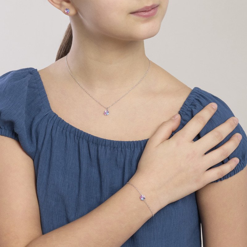 Orecchini bambina con quadrifoglio multicolor - 563959