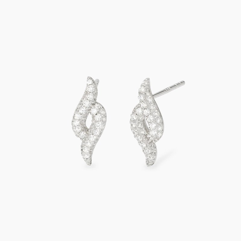 Orecchini a lobo con pavé di zirconi - 563964
