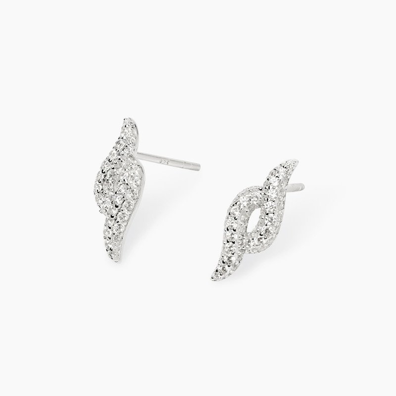 Orecchini a lobo con pavé di zirconi - 563964
