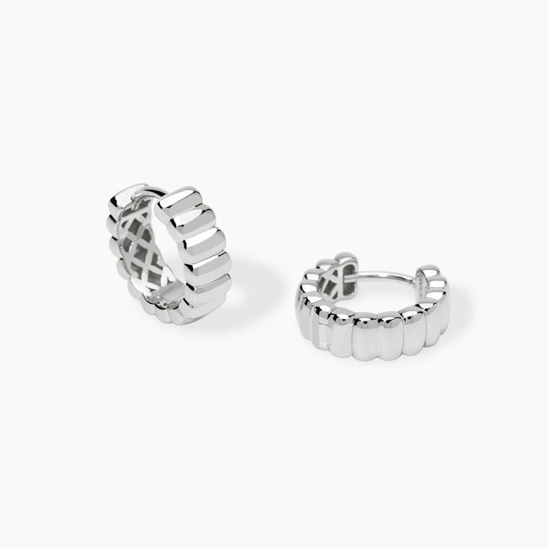 Orecchini a cerchio in argento rodiato - 563968