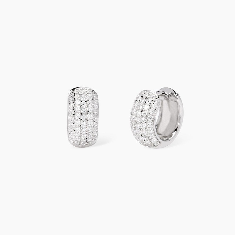 Orecchini a cerchietto con pavé di zirconi - 563982