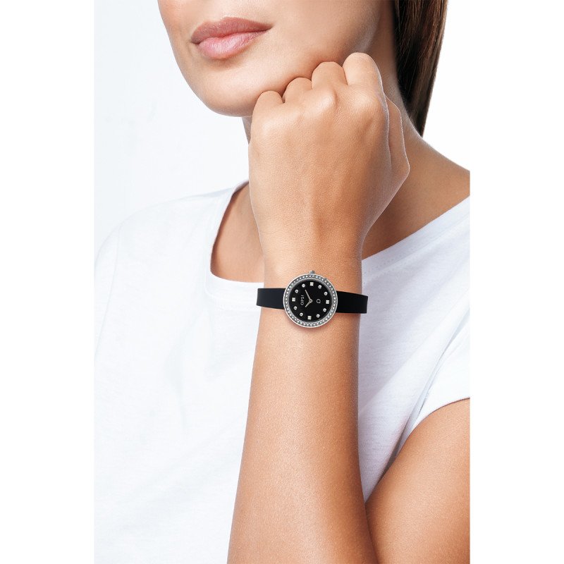 SILICON FINE orologio con cinturino in silicone Nero - opspw-996 SILICON FINE orologio con cinturino in silicone Nero - opspw-996