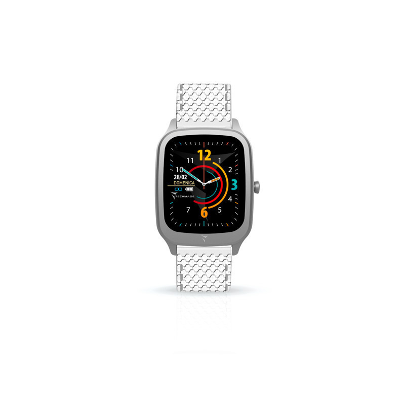 Techmade smartwatch tm-visions-whs cassa silver cin.white c.grey - tm-visions-whs