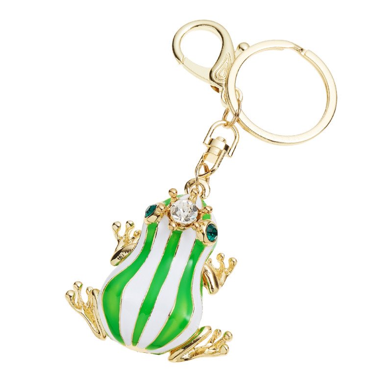 PORTACHIAVI  RANA DORATO CON STRASS E SMALTI - 52416