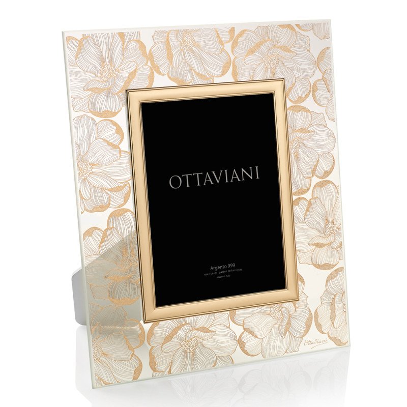 PORTAFOTO CRISTALLO "FLORA" CON FOGLIA ORO - 6022co PORTAFOTO CRISTALLO "FLORA" CON FOGLIA ORO - 6022co