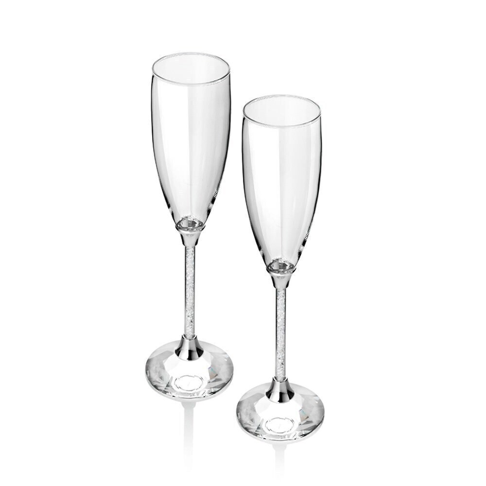 Coppia flute con cristalli - 77049