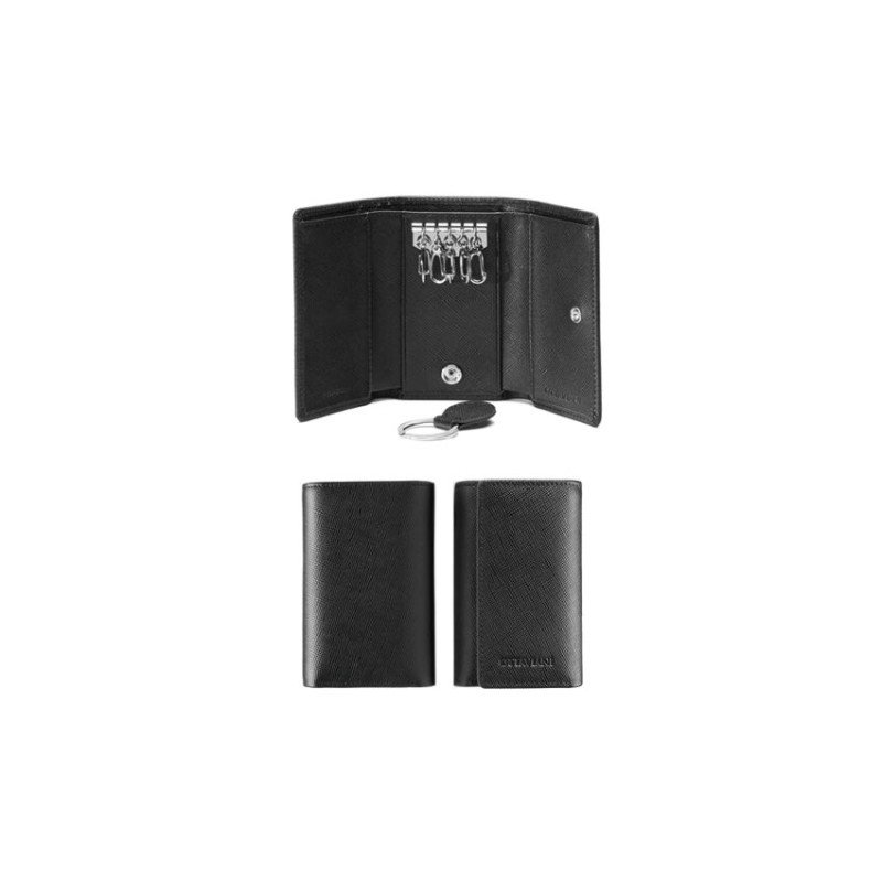 PORTACHIAVI IN VERA PELLE SAFFIANO NERA - 87603