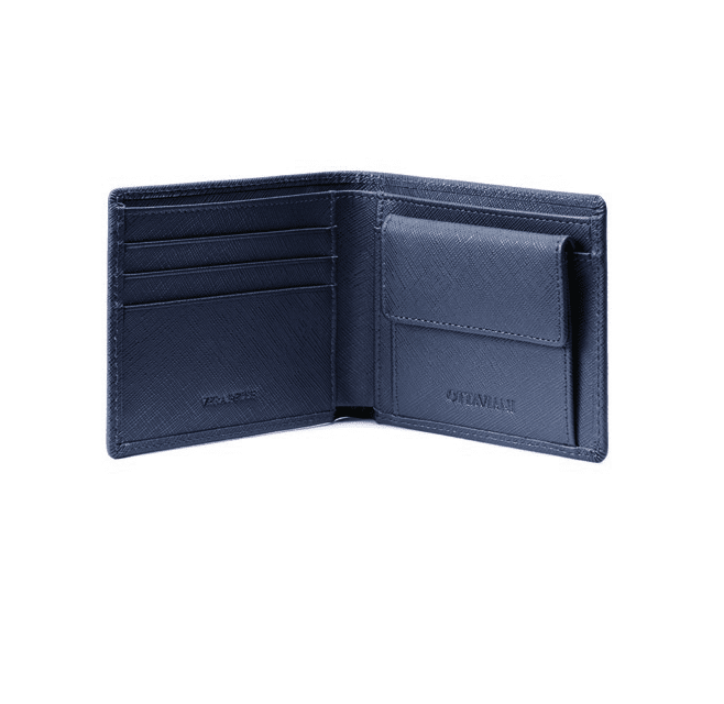 PORTAFOGLIO IN VERA PELLE SAFFIANO BLU - 87610