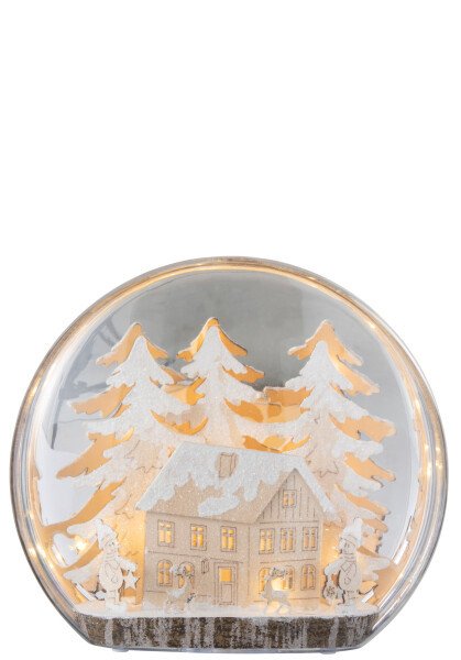 Decorazione inverno albero + casa + person con led - 95888