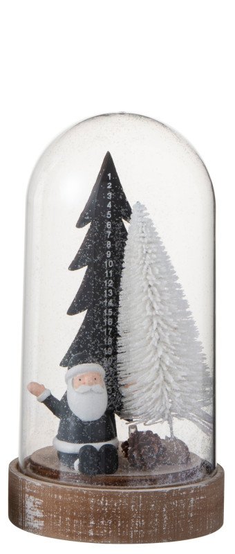 Campana natale + led legno nero/natale large - 97321n