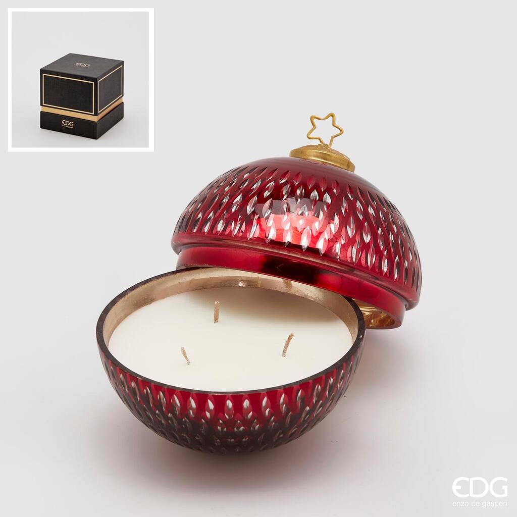 Candela sfera in vetro rosso d13 cm - 613679.4 Candela sfera in vetro rosso d13 cm - 613679.4