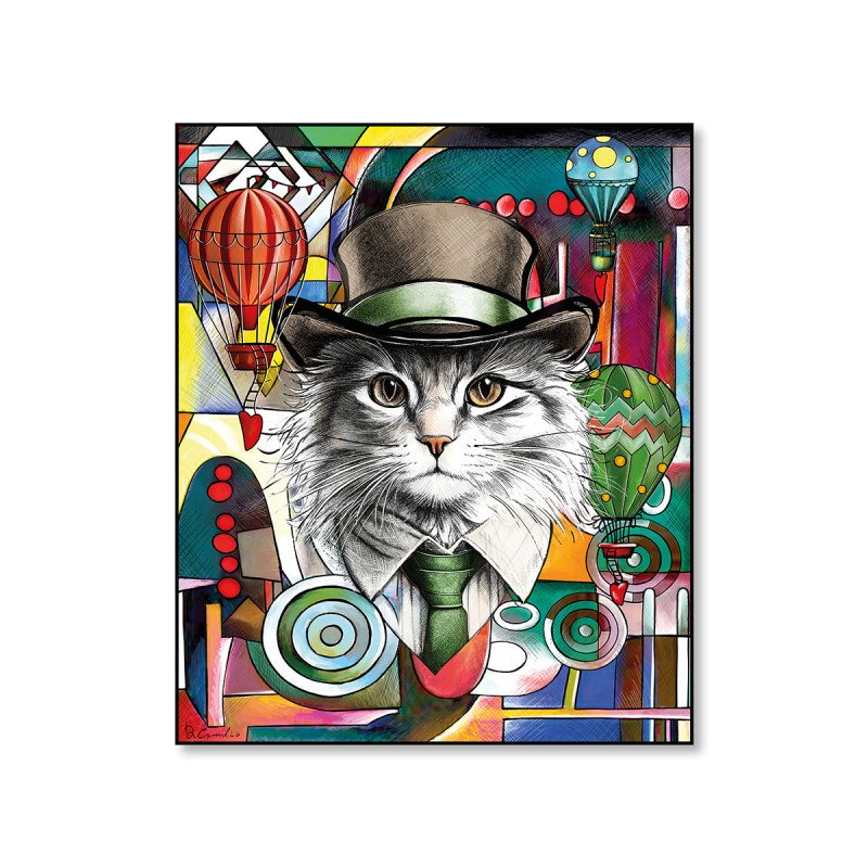 QUADRO HUMAN ESSENCE GATTO ''INDEPENDENCE'' 80X100 - 101106