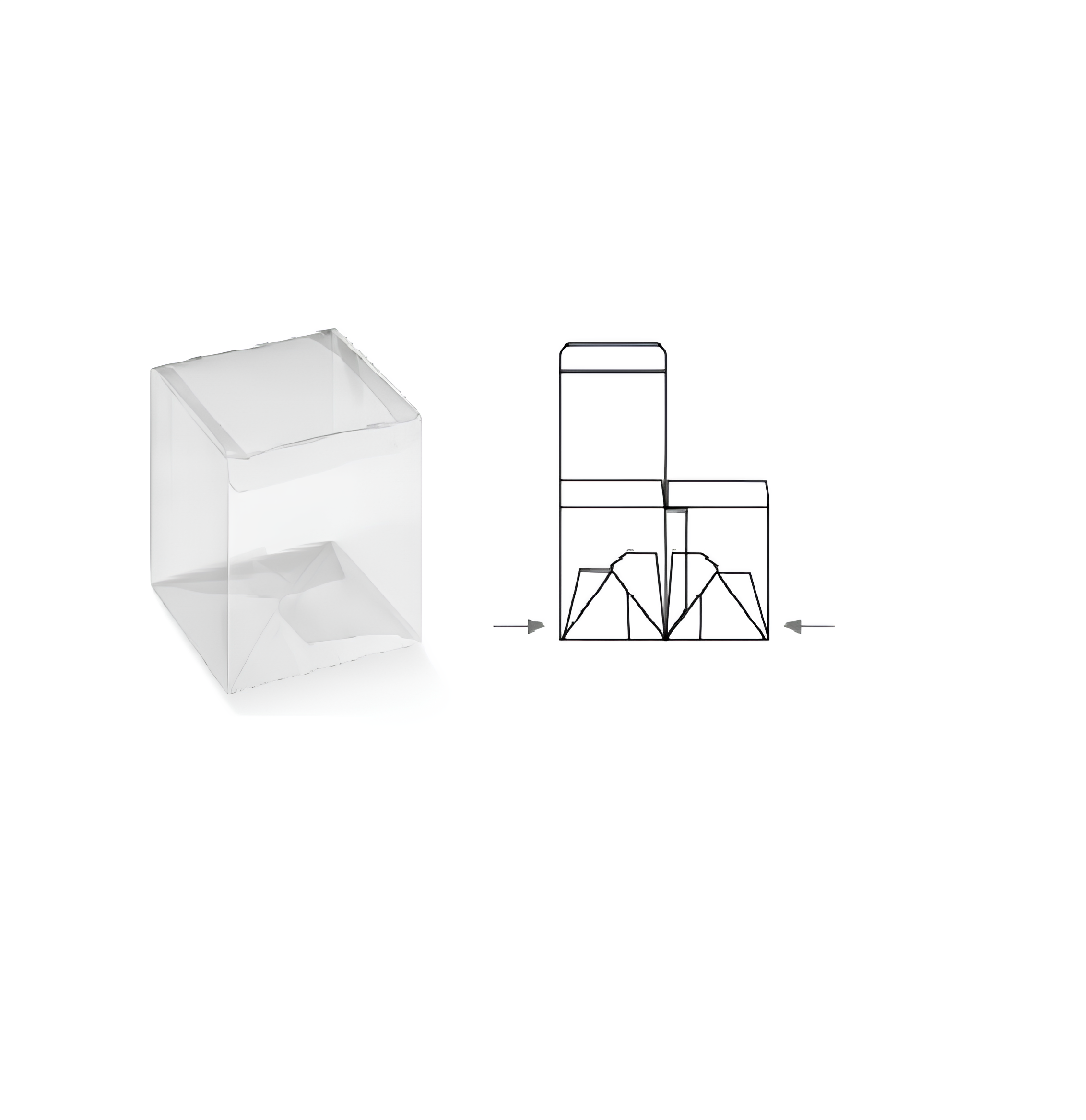 Scatola Trasparente in PVC Automontante – 10x10x12 cm - 115473s