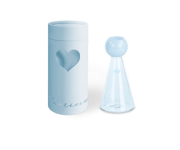 VASO ANGELO AZZURRO CON CUORE CON SCATOLA - 200116s