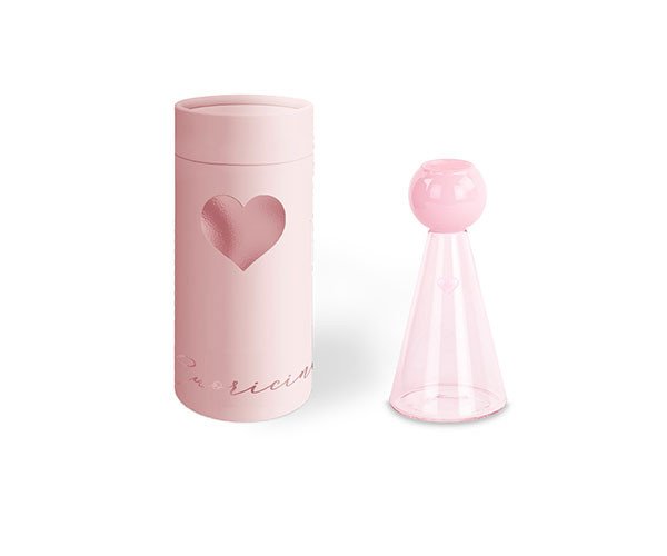 VASO ANGELO ROSA CON CUORE CON SCATOLA - 200118s