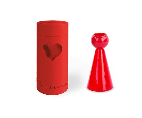 VASO ANGELO ROSSO CON CUORE CON SCATOLA - 200119s