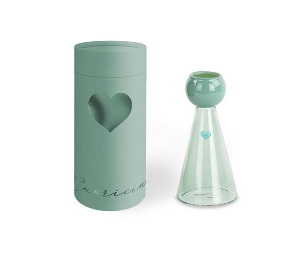 VASO ANGELO VERDE CON CUORE CON SCATOLA - 200120s