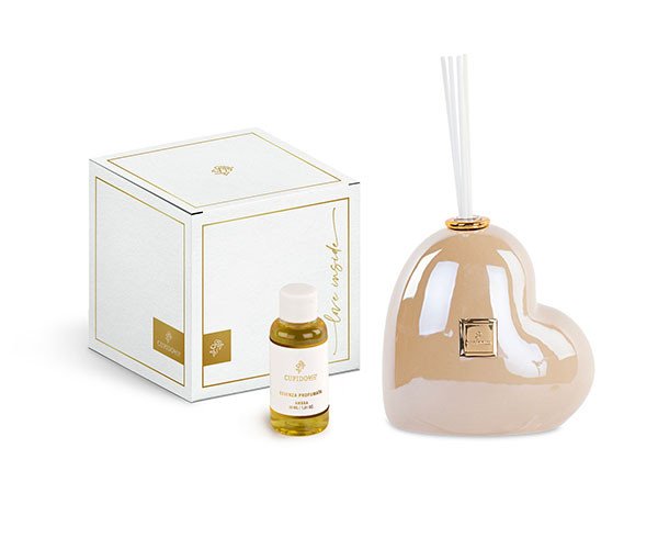 DIFFUSORE CUORE BEIGE PERLATO CON SCATOLA - 200274s