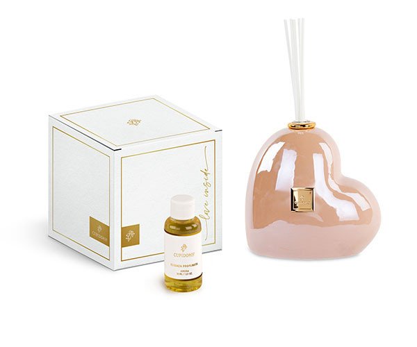 DIFFUSORE CUORE CIPRIA PERLATO CON SCATOLA - 200280s
