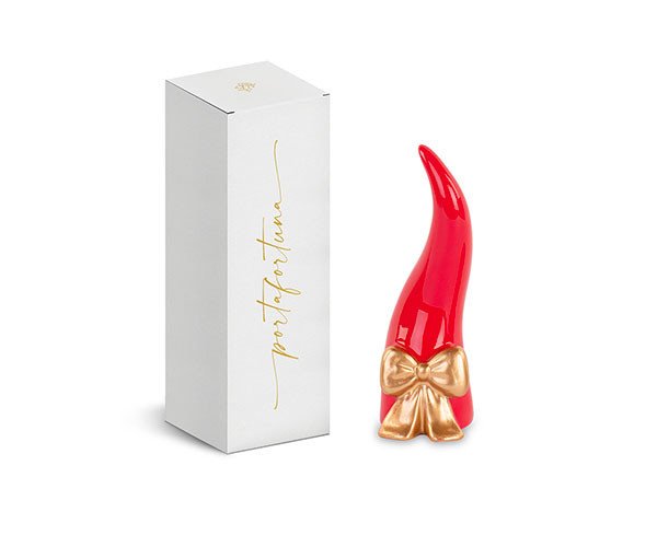 CORNETTO ROSSO CON FIOCCO ORO CON SCATOLA - 200576s