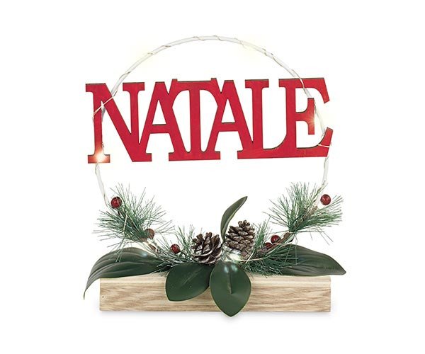 Cerchio con scritta natale con led - 20121