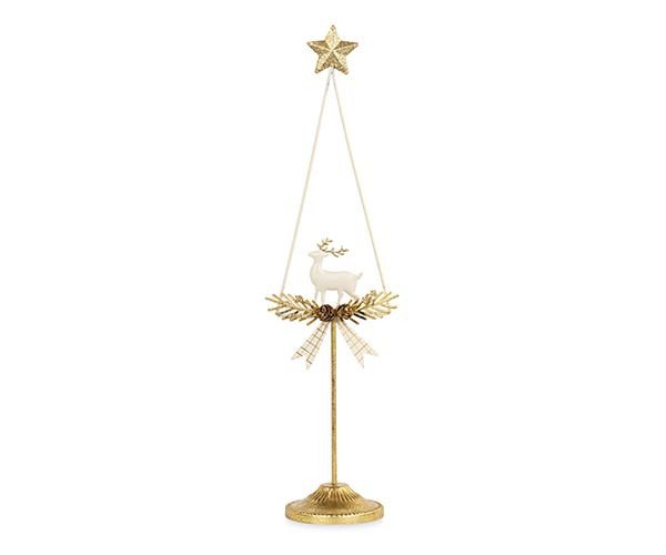 Albero con cervo bianco/oro - 20176