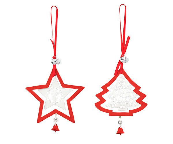 Addobbo albero in legno legno e latta h 185 mm - 20349