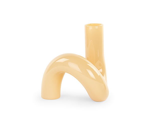 Vaso vetro crema attorcigliato - 23265