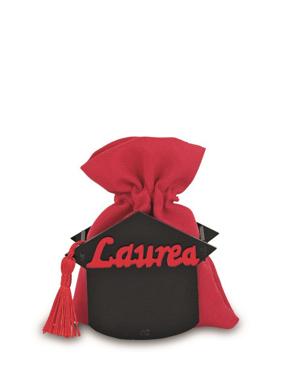Tocco laurea con sacchetto rosso - 249281s
