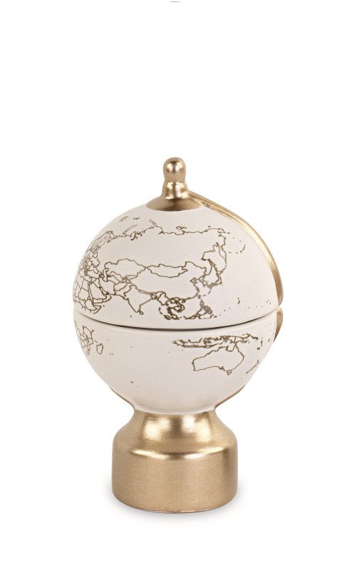 Mappamondo bianco  con candela e scatola - 249349s