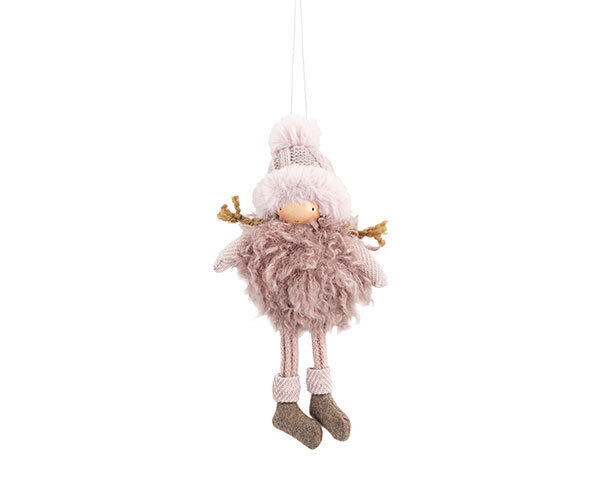 Bambina pelliccia rosa da appendere - 26102