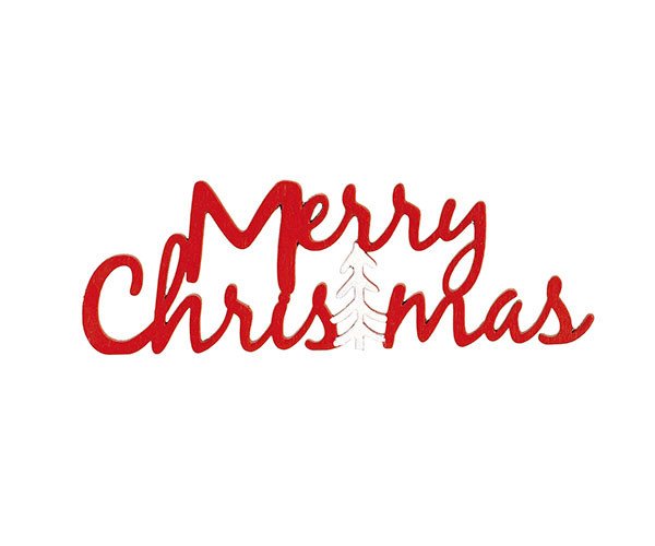 Decoro rosso "merry christmas" - 26140