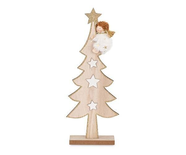 Angelo su albero con stelle - 26872