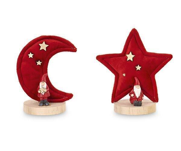 Stella  in velluto con babbo  altezza 13 cm - 27066